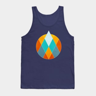 Geometric Orange Mountain Tank Top